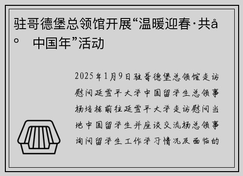 驻哥德堡总领馆开展“温暖迎春·共庆中国年”活动